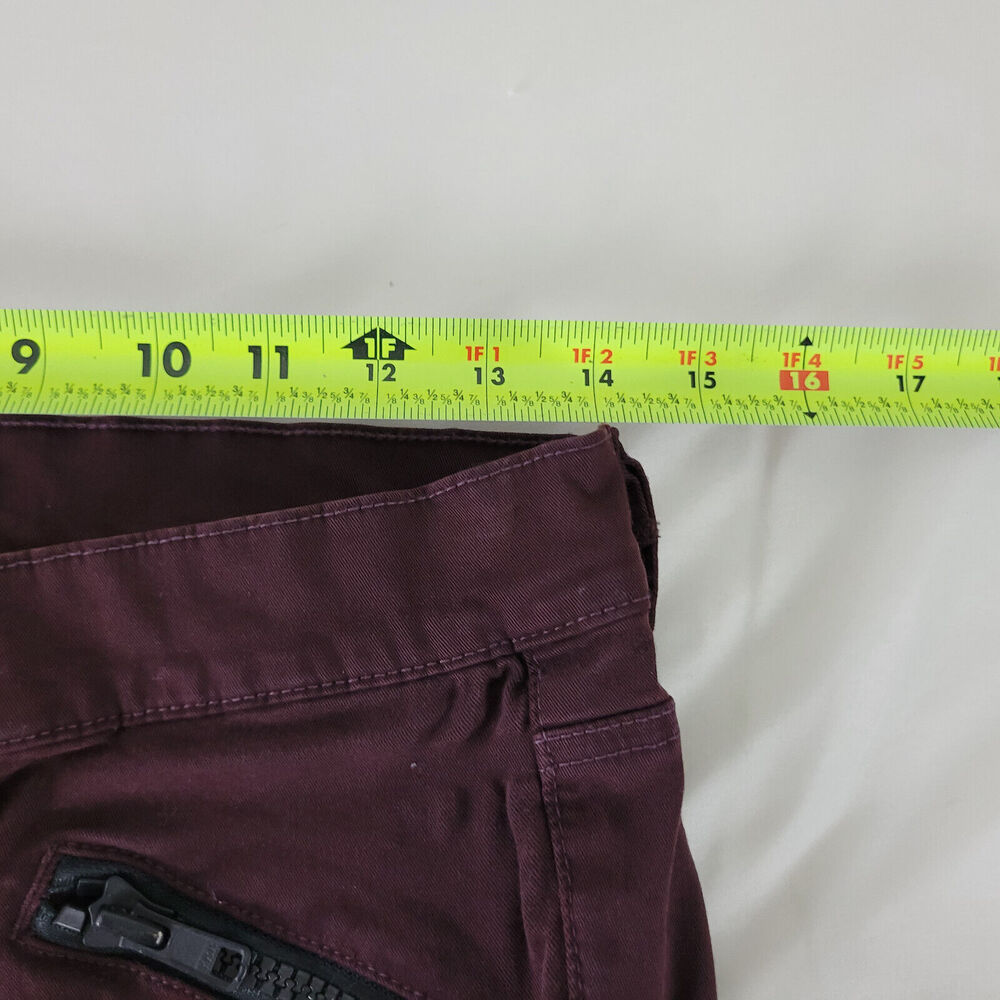 BDG Jeans Womens 29 Maroon Denim Low Rise Jegging Zip Ankle W28 x L27.5 - Picture 4 of 16